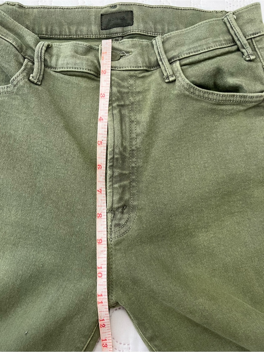 MOTHER The Hustler Ankle Fray Dark Olive Jeans - Picture 9 of 17